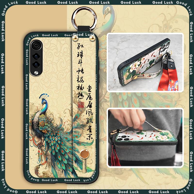 Waterproof Chinese Style Phone Case For LG Velvet 4G/5G Wrist Strap Wristband Anti-knock Anti-dust Ring Phone Holder