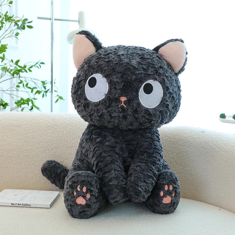 Cute black cat doll plush toy kitten throw pillow sleeping cushion doll birthday gift activity doll