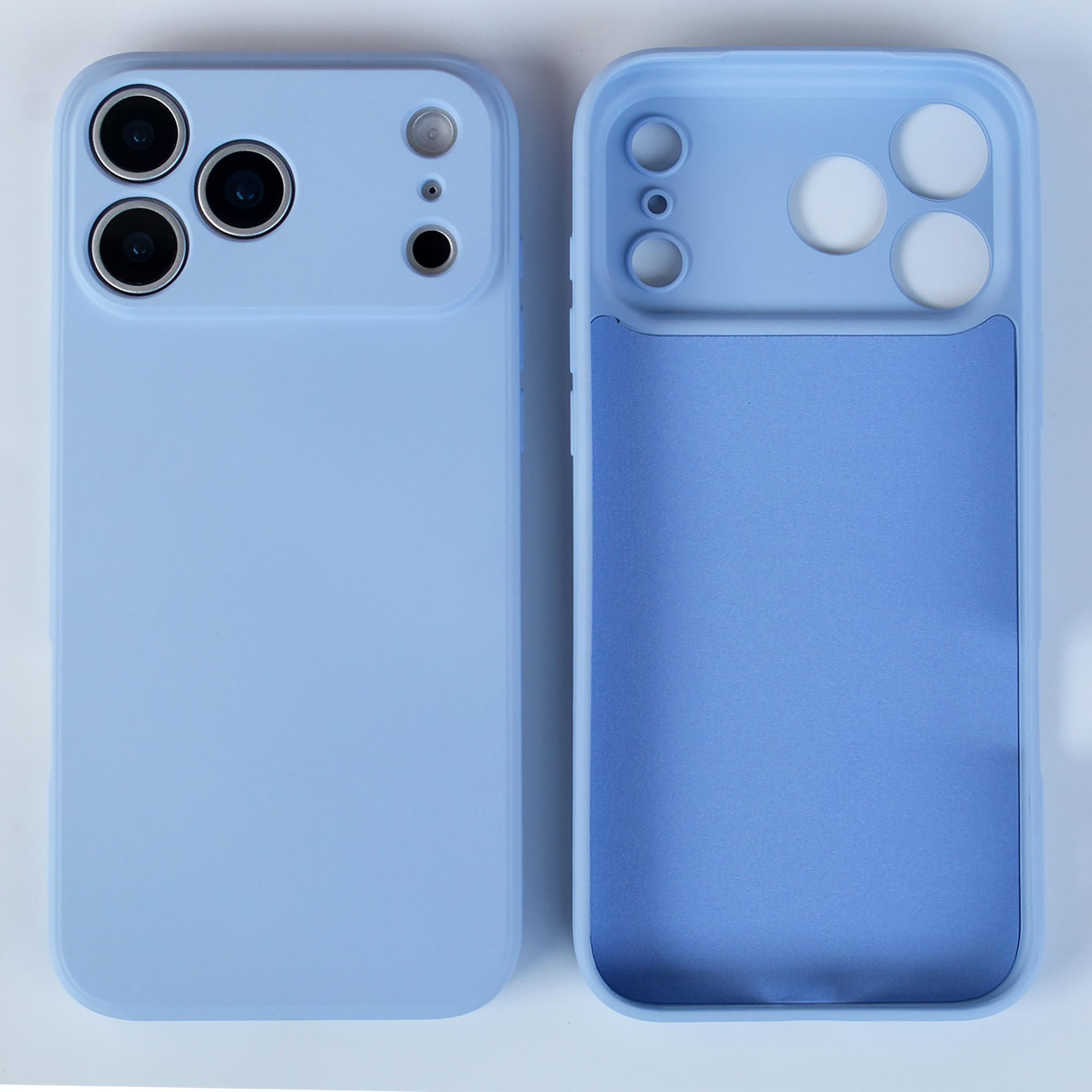 

Для iPhone 17 Pro Max 17 Pro 17 Air силиконовая задняя крышка Защита объектива Чехол Противоударный Мягкий Простой Однотонный Чехол для телефона For iPhone 17 ProMax небесно-голубой