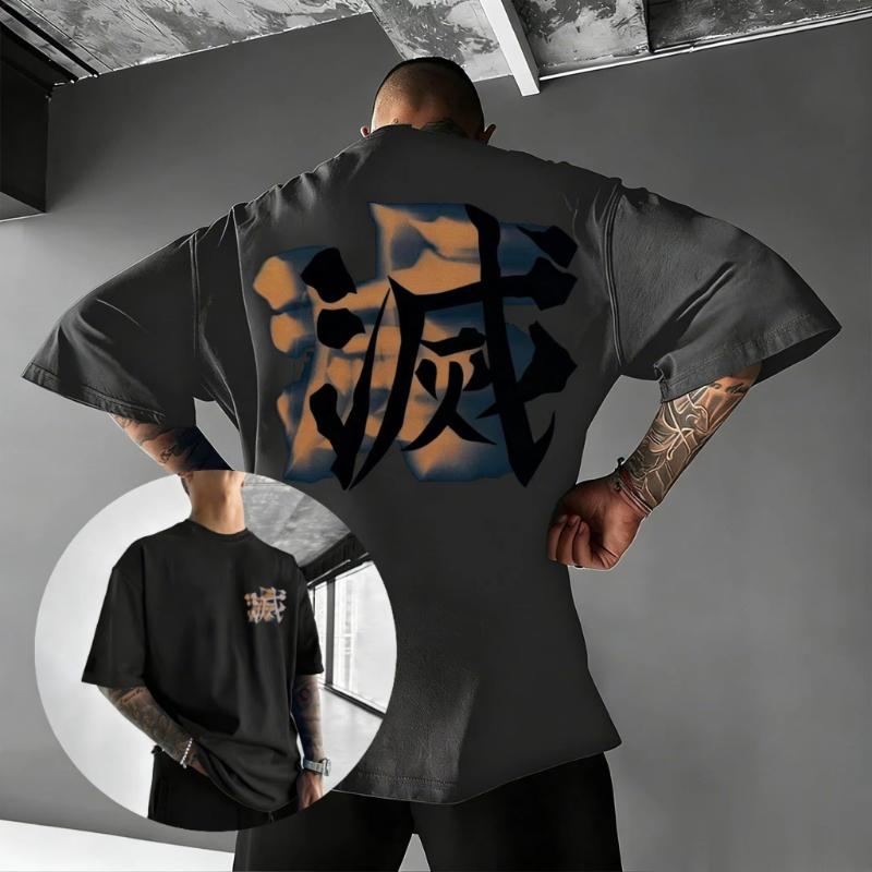 Demon Slayer Streetwear T Shirt Men Women 2026 Summer Oversized Cotton Tee Gradient Graphic Short Sleeve Top Fashion Y2k Clothes