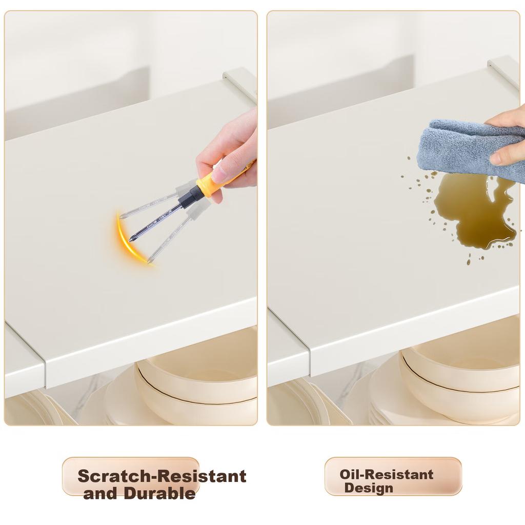 Jiabaili Étagère de Rangement de Cuisine Réglable Étagère d'Armoire de Comptoir Étagère à Plusieurs Niveaux Organisateur d'Épices Support pour Casseroles Petite Étagère de Bureau