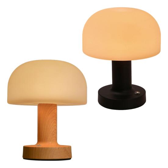 Yousheng Pilzlampe LED Nachtlicht Weiches Warmes Leuchten Touch-Steuerung 3 Farben Retro Dimmbar Wiederaufladbar Schreibtisch Tischlampe