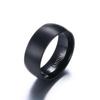Mens Black Titanium Ring Stylish European American Fashion Jewelry for Men Trendy Accessories