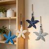 Mediterranean Style Nautical Decor Hanging Ocean Animal Pendants Wooden Starfish Pendants  Bedroom
