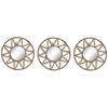 Set of Natural Wood Mirrors - Home ESPRIT - 3 Pieces - 20x20 Cm - Multicoloured - Sun Shape - Wall Mounting