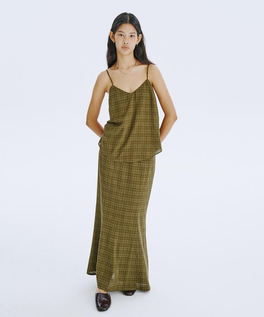 WNDERKAMMER Check Sleeveless Top_Khaki
