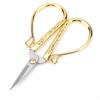 European Retro Scissors, Vintage Stainless Steel Scissors Mini Vintage Sewing Scissors Creative Cross Stitch Classical Cutting DIY Crafts Tool (Gold)