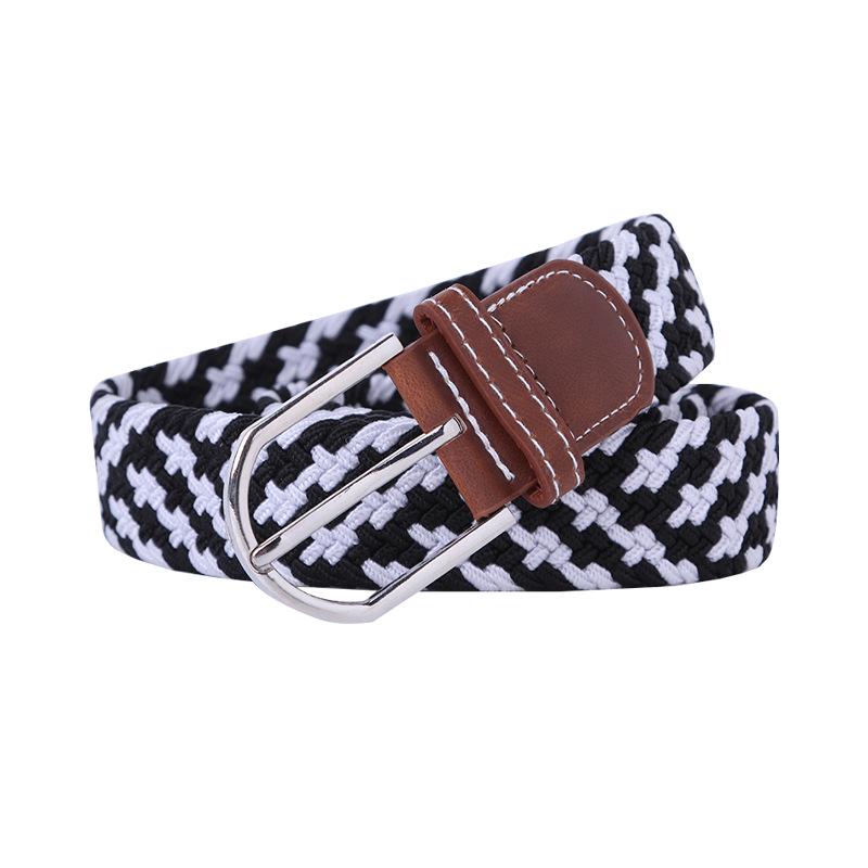 Handwoven Cross-Border Fashion Belt with Pin Buckle – Versatile Twill Men's & Women's Wide Elastic Waist Belt