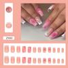French Manicure Patch Simple Removable Nail Three-Dimensional Flower Wearing Nail Smudging Manicure Piece 24 Fake Nails