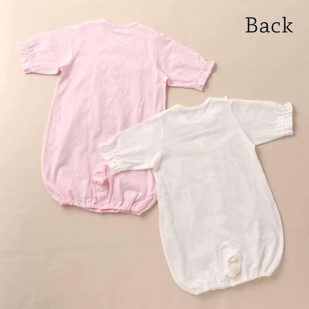 de Collar lace Tenjiku polka dot all snap birth going baby [Cream Coco] print, jacquard, two-way [crotch replacement/2way] Newborn, baby, cute,