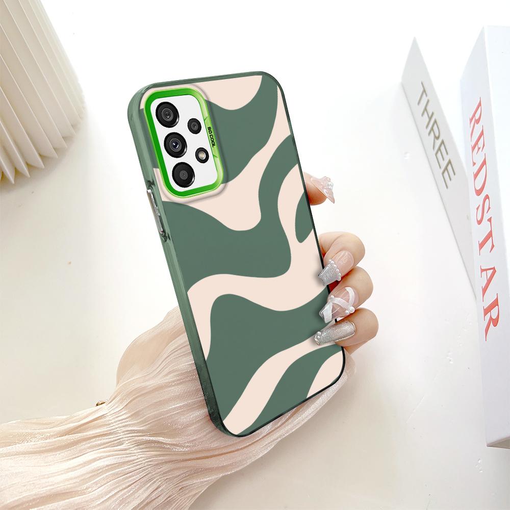 

Окрашенный узор, цветной серебристый, двухсторонний, жесткий, противоударный чехол для телефона Samsung Samsung S23 Plus 5G зелёный