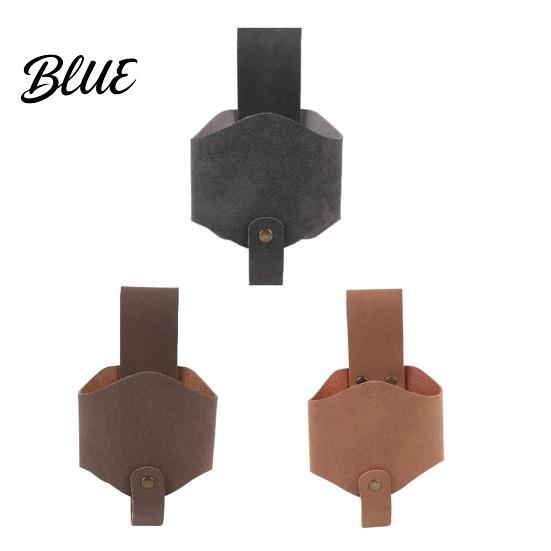Portable Beverage Waist Hands Free Drink PU Holder Pouch Hanging Leather Holster Holder Belt Clip Pouch for Hiking Camping