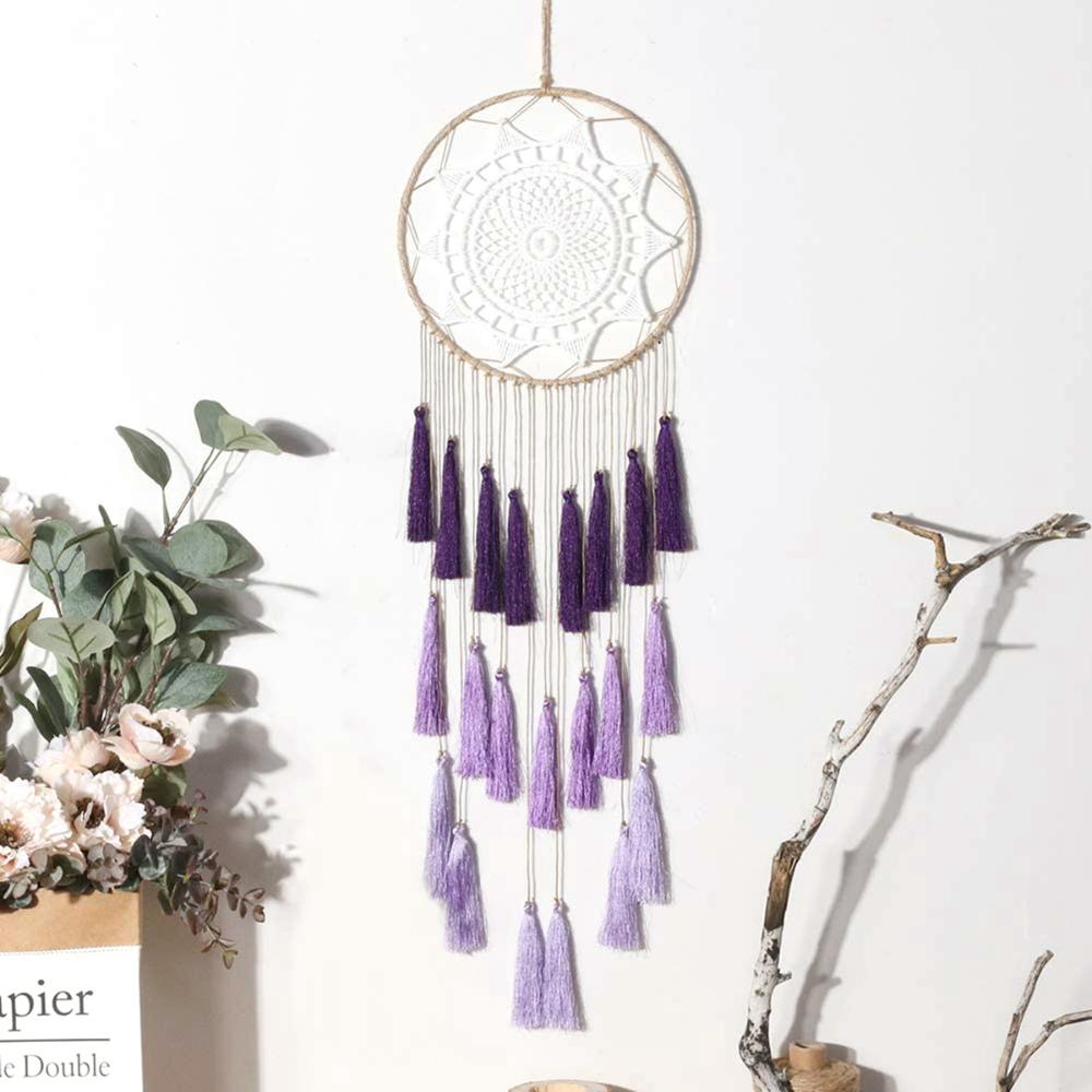 Bedroom Boho Handmade Feather Wall Hanging Tassel Macrame Tapestry Blanket Dream Catcher