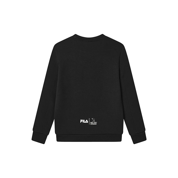 Fila Logo Letter Print Pullover Long Sleeve Sweatshirt Men Sweatshirt Black F11M249202FBK
