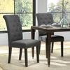 Set di 2 Sedie per Sala da Pranzo Sedia da Cucina Grande Comfort Gambe in Legno Lino 47 x 61 x 101 cm Grigio Scuro