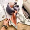 Luxury Chain Print Silk Square Scarf Women Soft Satin Silk Thin Neck Scarf Fashion Sunscreen Headscarf Woman 70x70cm