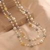 Elegant Pearl Four-Leaf Clover Women's Necklace - Versatile Layered Sweater Chain for Autumn/Winter