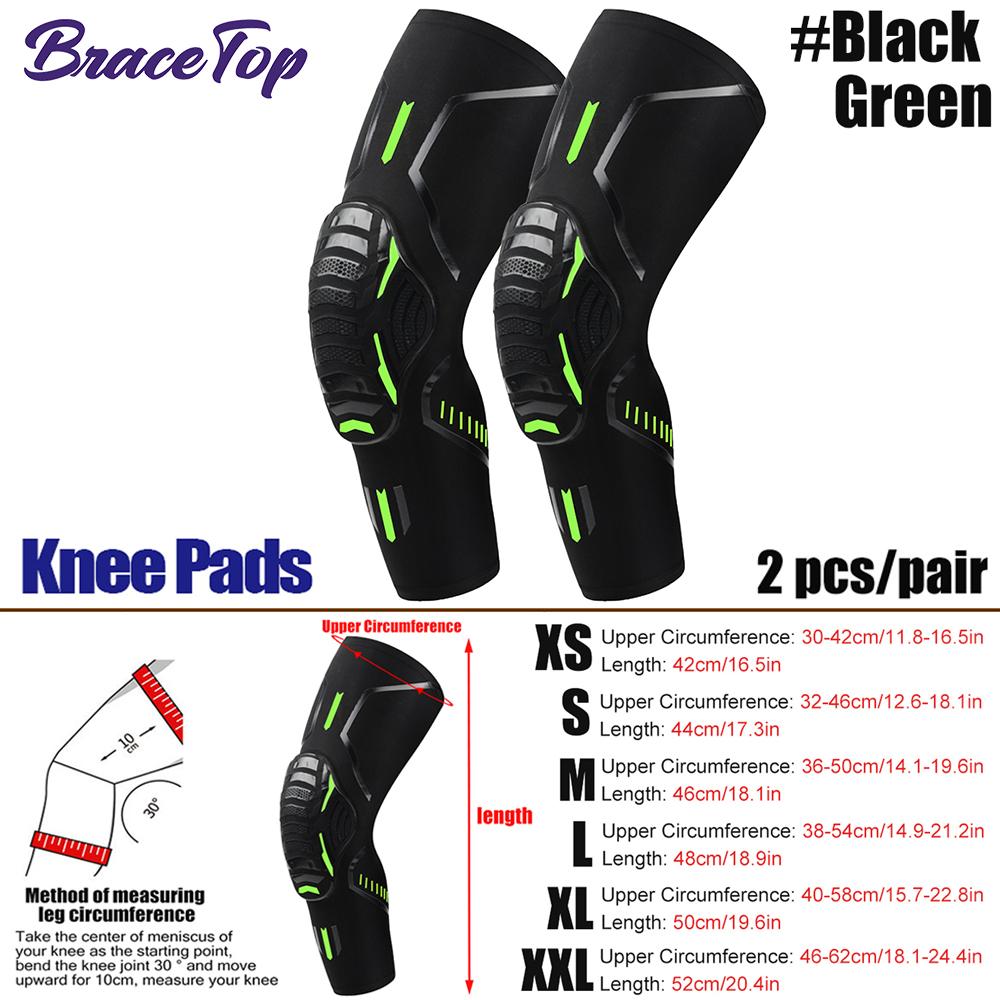Bracetop 1 Paar Erwachsenen Knieschoner Fahrrad Radfahren Schutz Ellbogen Basketball Sport Knieschoner Knie Beinschutz Anti-Kollisionsschutz