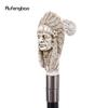 White Resin Feather Skull Head Walking Cane Fashion Decorative Steel Stick Gentleman Elegant Cosplay Cane Knob Crosier 97cm