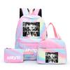 3Pcs/set Anime Naruto Canvas Backpack for Girl with Lunch Bag Pen Case Backpack Student Back To School Backpack Rucksack Mochila