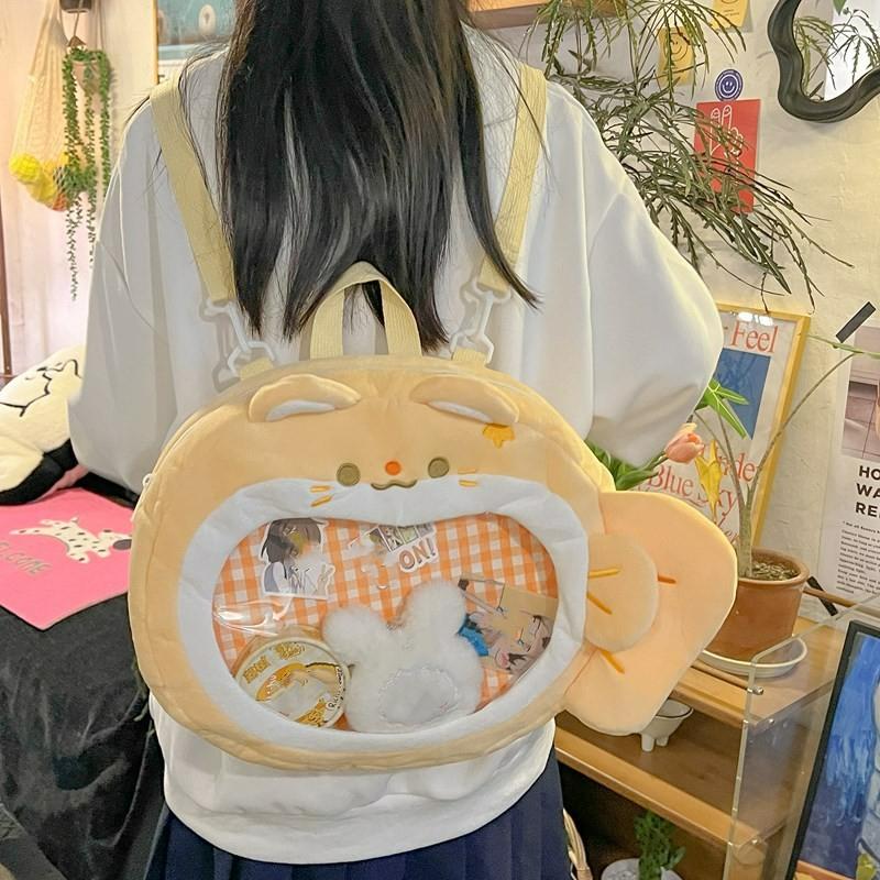 New Niche Cute Kawaii Girl Shoulder Ulzzang Ita Bag Exquisite Plush Bag Street Trend Cartoon Fashionable Backpack