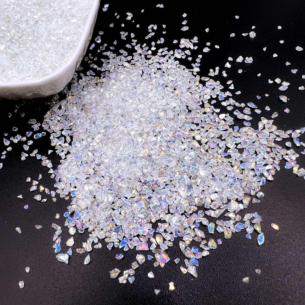 Relleno de Fragmentos de Vidrio Flash AB Brillante en Vivo para Marco de Fotos DIY y Decoración de Uñas