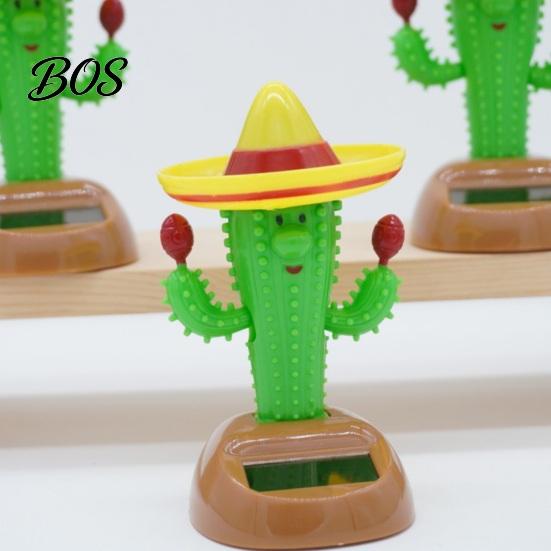 Solarbetriebene Autofigur Kaktus Schwingfigur, Tanzpflanze für Armaturenbrett Schreibtisch Helle Farbe Dekoration Regal, Lustiges Hüpfspielzeug Zuhause Büro Wohnzimmer