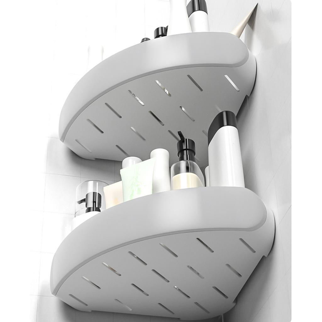 Eck-Duschregal für Dreieck-Aufbewahrungsorganizer Wandmontierter Klebe-Shampoo-Halter Badezimmer Küche Aufbewahrung R