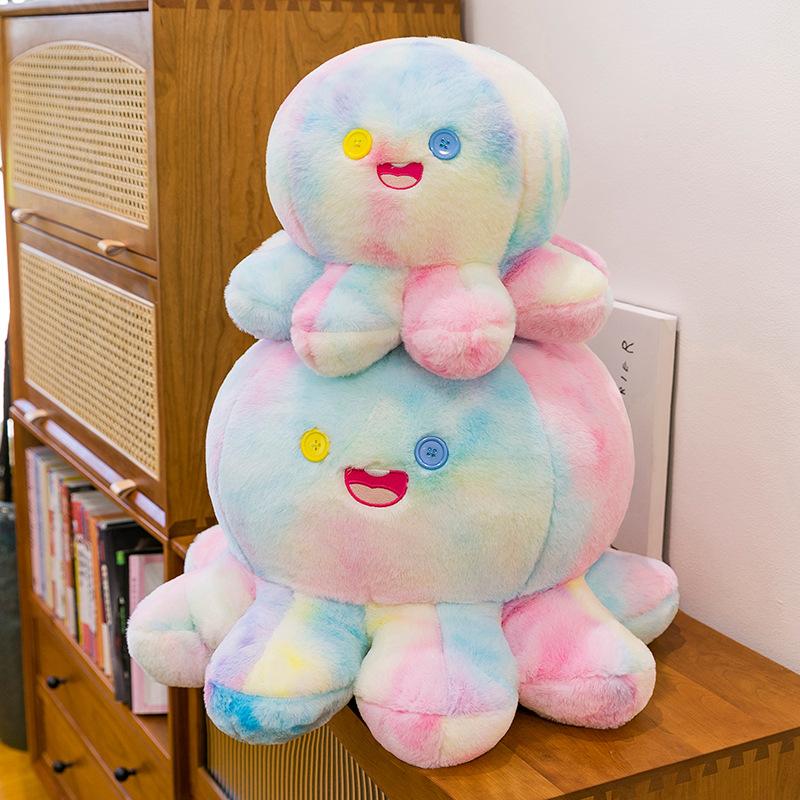 Funny octopus doll plush toy cute colorful octopus throw pillow home decoration ornament girl children's gift