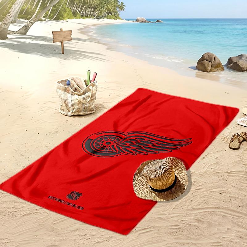 Detroit Red Wings Druck Strandtuch Weich Tragbar Schnell?Trockenes Handtuch für Pool Sommerurlaub Outdoor Sport