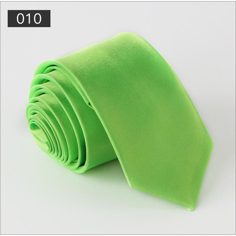 Men's Solid Color Narrow Shiny Polyester Silk Tie - Formal & Casual Fashion