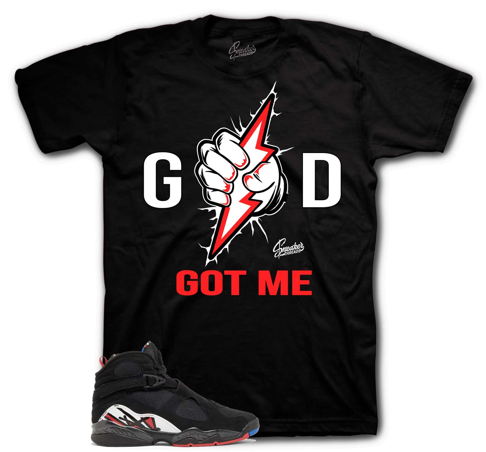 Sneaker Tees To Match Retro 8 Playoffs - God Got Me Shirt L