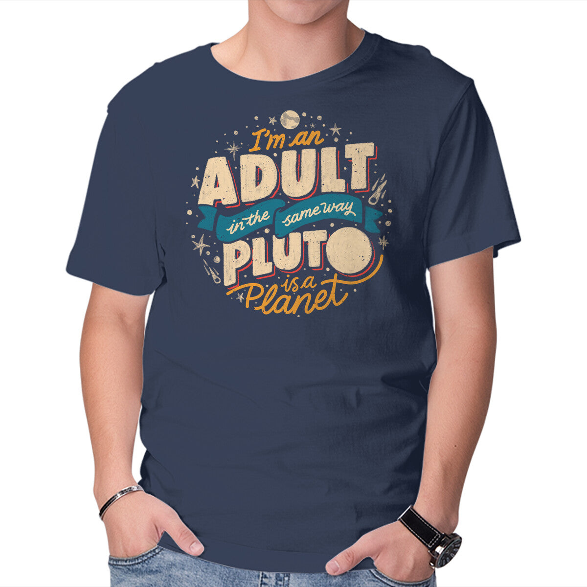 Unisex Crew Neck T-Shirt The Same Way Pluto Is A Planet Graphic Short Sleeve Casual Tee S