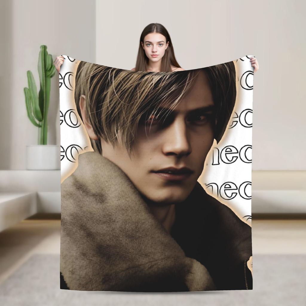 Leon Kennedy Cozy Blanket Trend Travel Throw Blanket Living Room Flannel Bedspread Sofa Bed Cover