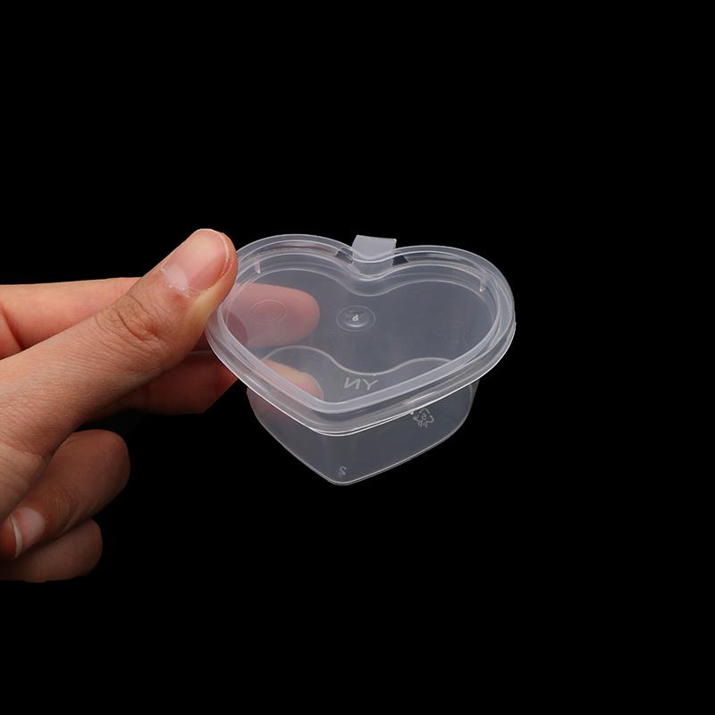 50Pcs Delivery Package Seasoning Box Sauce Box Seasoning Round Transparent Conjoined Plastic Box With Lid Multi Size Home Supply