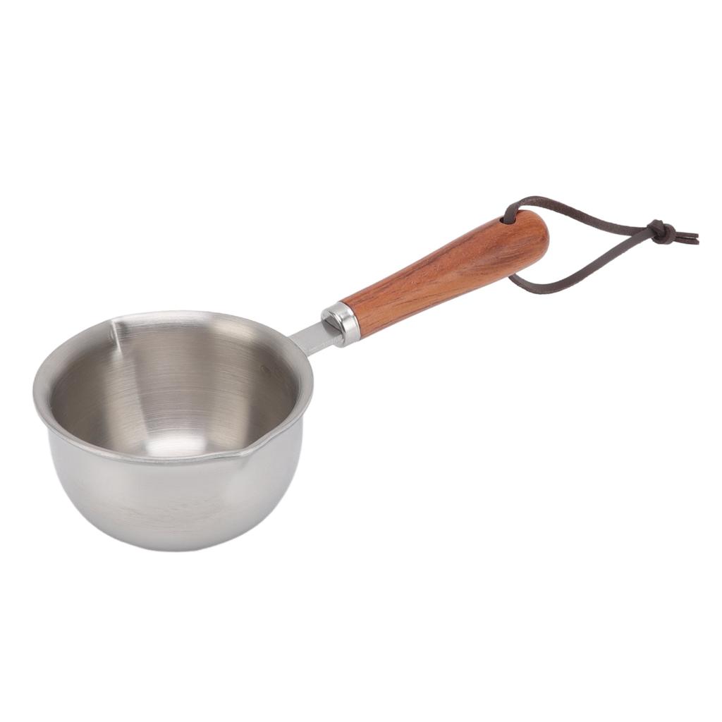 Mini Butter Warmer Pan Stainless Steel Quick Oil Warmer Pot Deepen Bottom Small Milk Pot S 165x42x45mm 6.5x1.7x1.8in