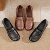 Spring New Leather Soft-soled Mother Shoes Retro Cowhide Ethnic Wind Non-slip Thick Heel Women's Single Shoes