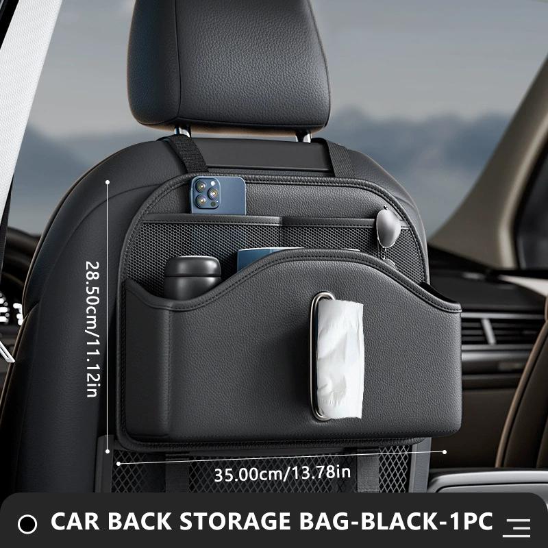 SEAMETAL Car Back Seat Organizer Multi-Functional Seatback Storage Bag Net Pocket Tissue Holder Wear-Resistant Hanging Organizer