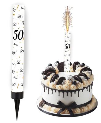 Wedding Cake Fountain Black Inscription 50th Birthday 1Pc.