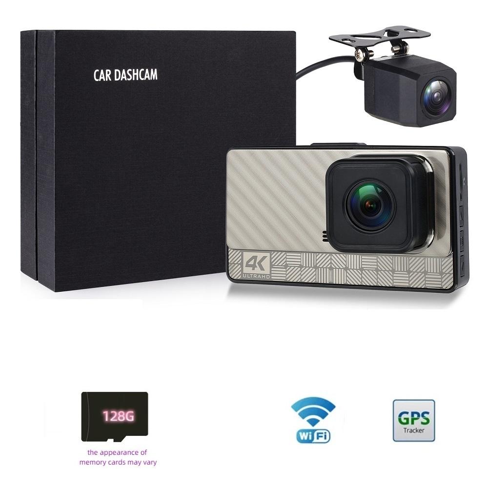 4K Ultra High Definition mit WiFi Mobile Internet ADAS BSD Front- und Heck-Dual-Recording-Fahrtenrekorder