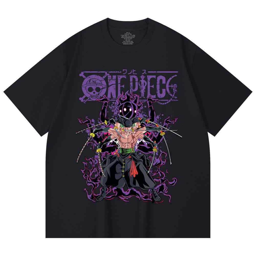 230 Gsm 100% Cotton One Piece V65 Zoro Print Unisex Heavy Cotton T Shirt