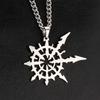 Chaos Star Pendant Necklace Stainless Steel Jewelry Women Men Magic Kabbalah Chaos Wheel Amulet Valentine's Day Gifts