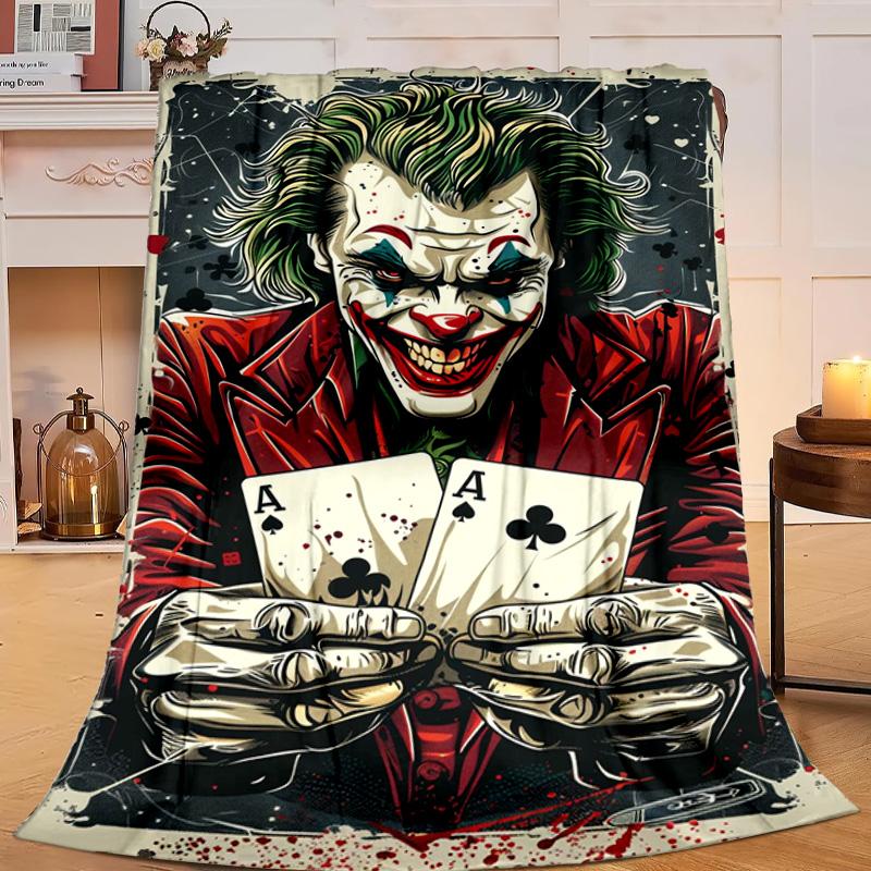 1 Stück coole Clowns-Muster Flanelldecke Geschenk, Geeignet für Männer und Frauen, Weich, Ideal für Betten und Sofa, Geburtstags- oder Weihnachtsgeschenk