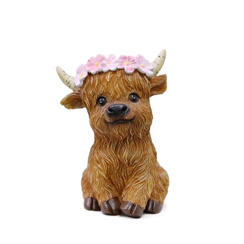 Highland Cow Statue Resin Decoration Desk Ornaments