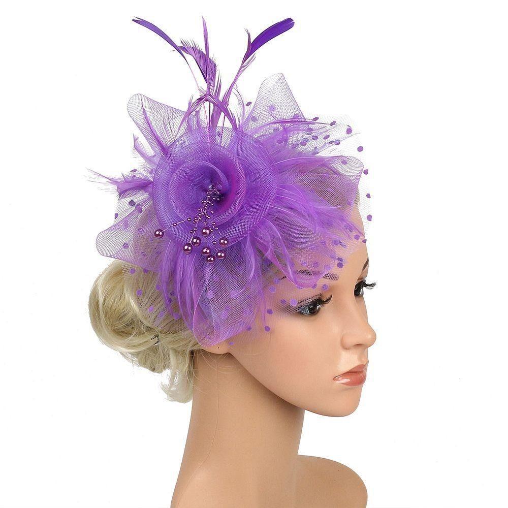 Elegant Feathers Fascinator Hat Exquisite Bride Headdress Fashion Tea Party Mesh Hair Band  Wedding