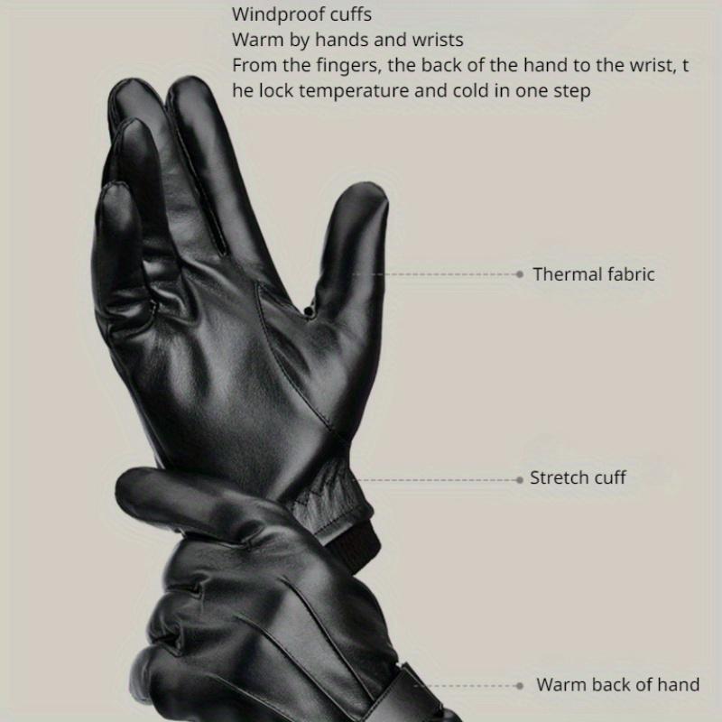 Mănuși de iarnă impermeabile pentru motocicletă Mănuși din piele pentru bărbați, termice, calde, cu ecran tactil interior, pentru motociclete MTB, pentru ciclism