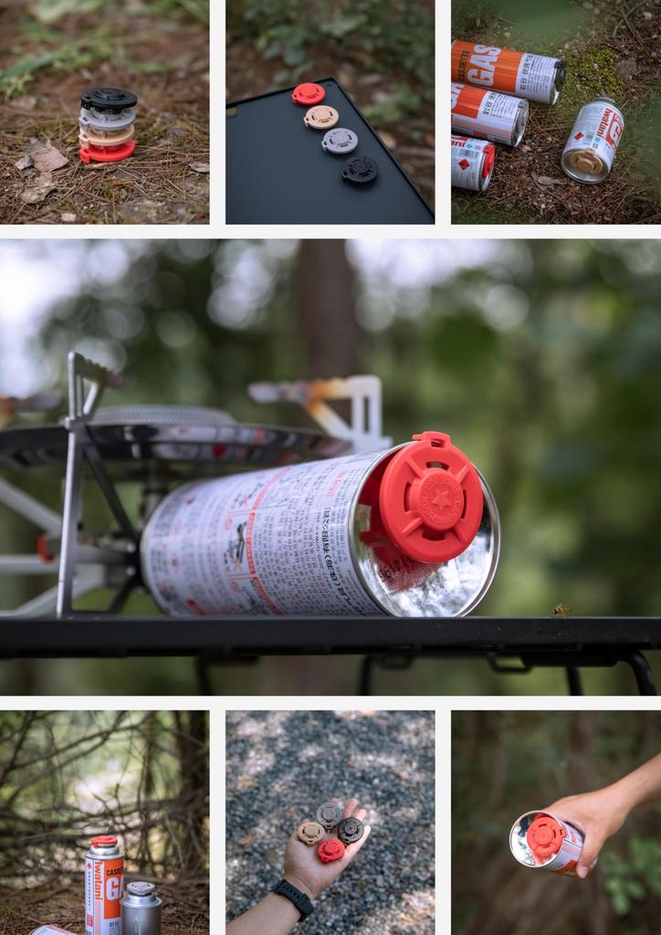 CAMPING MOON Cap Lid for Portable Cassette Gas Canisters (CB Cans) - Resin, Red, G-RD4