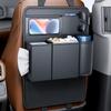 Car Seat Back Organizer Leather Auto Multi Tissue Phone Pocket Storage Bag With Cup Holder Trash Can Bin Storage Box Accessories