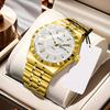 Montre pour homme Acier inoxydable Étanche Mode Non mécanique Lumineuse Calendrier Bracelet en acier Montre à quartz