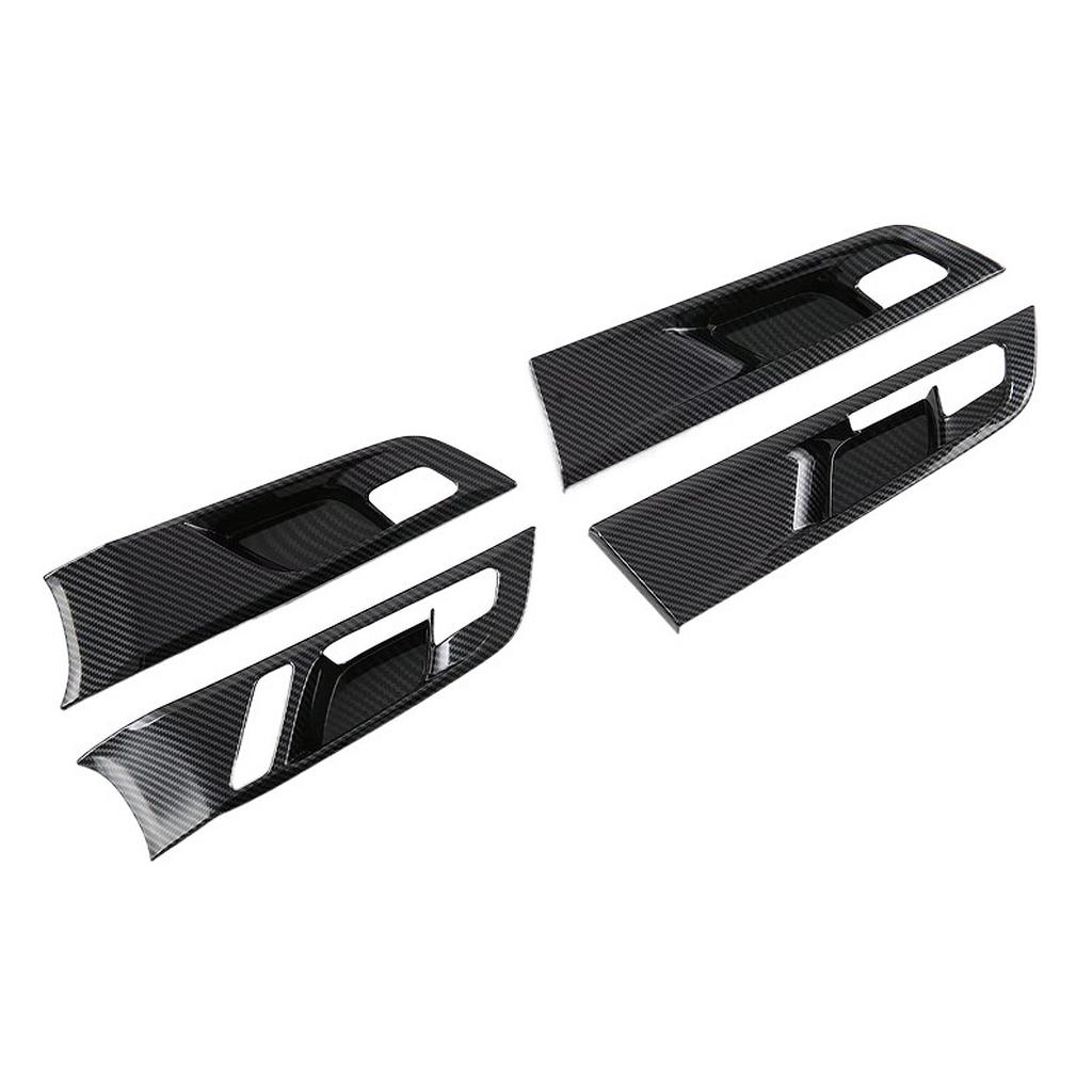 Durable Carbon Fiber Style Inner Door Handle Cover Stickers Catch Bowl Trim Insert Bezel Frame for MG4 EVMulan 2022-2024